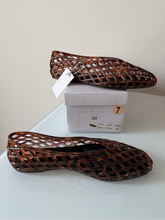Caroline Constas Shoes - Caroline Constas Tortoise jelly Lattice Slip-On Ballet Flats
